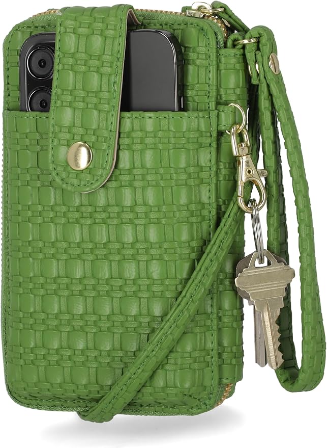 Mundi Jacqui RFID Crossbody Wallet for Women, Vegan Leather Small Travel Handbag with Phone Holder, Compact Organizer with Card Slots and Adjustable Strap, Vacation Purse in