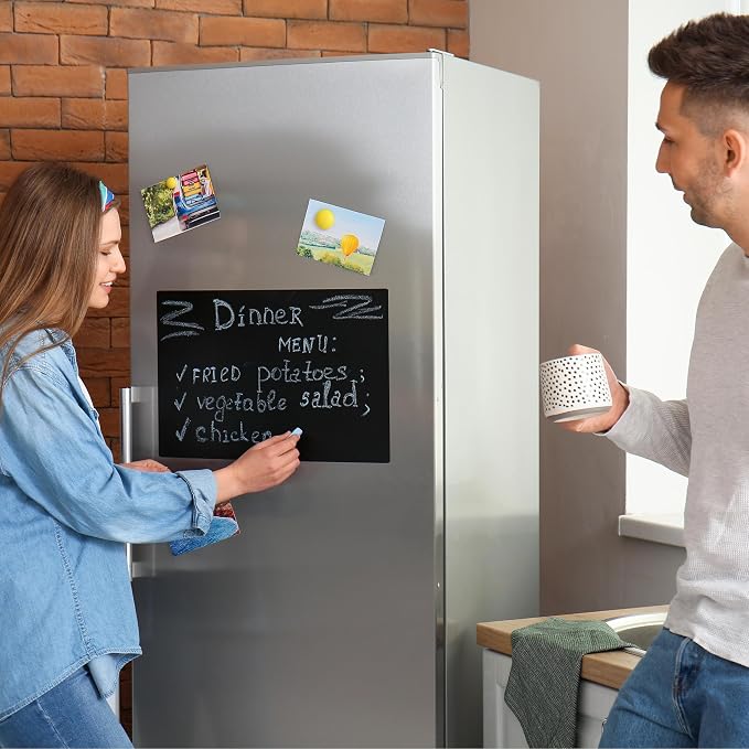 Magnetic Chalkboard 24"x39" for Wall Chalk Board Sticker | Peel & stick magnetic contact paper for walls. Magnet receptive sheet holds magnets, perfect for office or drawing.