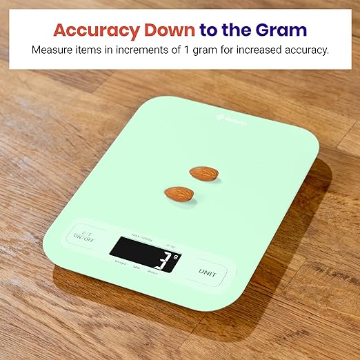 Etekcity Food Kitchen Scale, Digital Grams and Ounces, Large | Tare function, ideal for baking, weight loss, keto, meal prep, packages, liquids and jewelry, Green