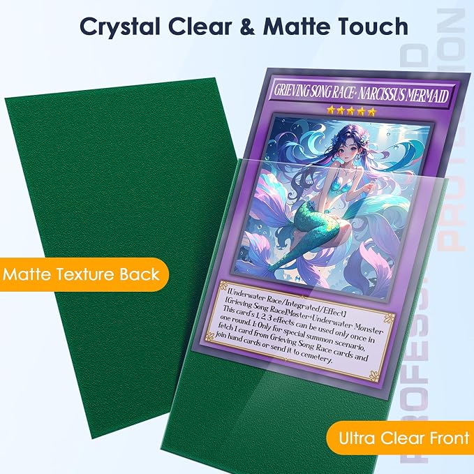 Kitoyz 500 Pcs Card Sleeves for Trading Card, Matte Card Sleeves Deck Card Protectors Compatible with Baseball Cards, Sports Cards, Game Cards (Green)