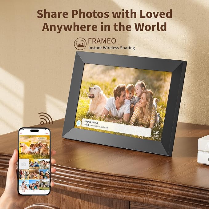 Digital Picture Frame,10.1 Inch 1280x800 IPS Touch Screen 16GB,Digital Photo Frame with Auto-Rotate，Supports SD Cards, Tuya app,Gifts for Your Loves