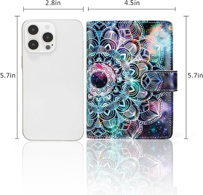 Passport Holder for Travel Essentials, RFID Blocking Passport Wallet Cover with Magnetic Closure, Passport Book Holders for Women and Men (Mandala in the Galaxy)