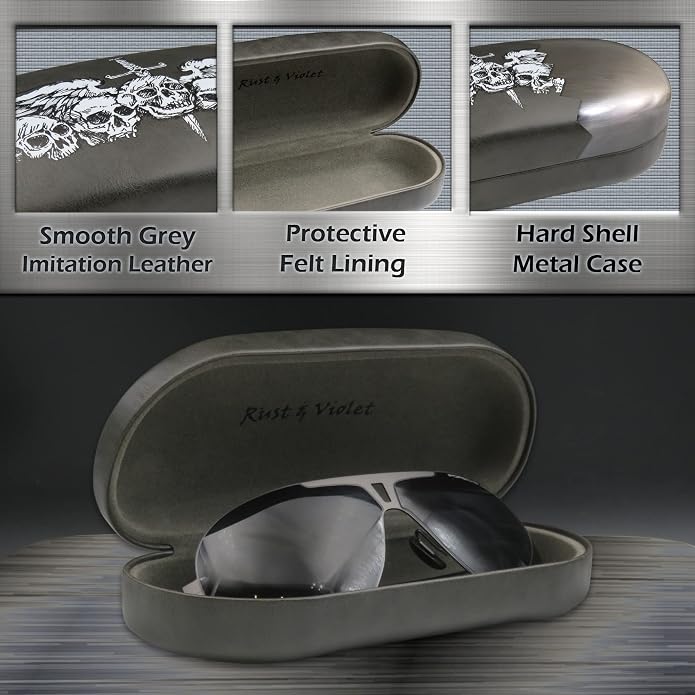MyEyeglassCase - Large Sunglasses Case - Glasses Holder with Pouch & Cloth - Eyeglass Hard shell Medium - Extra Large frames