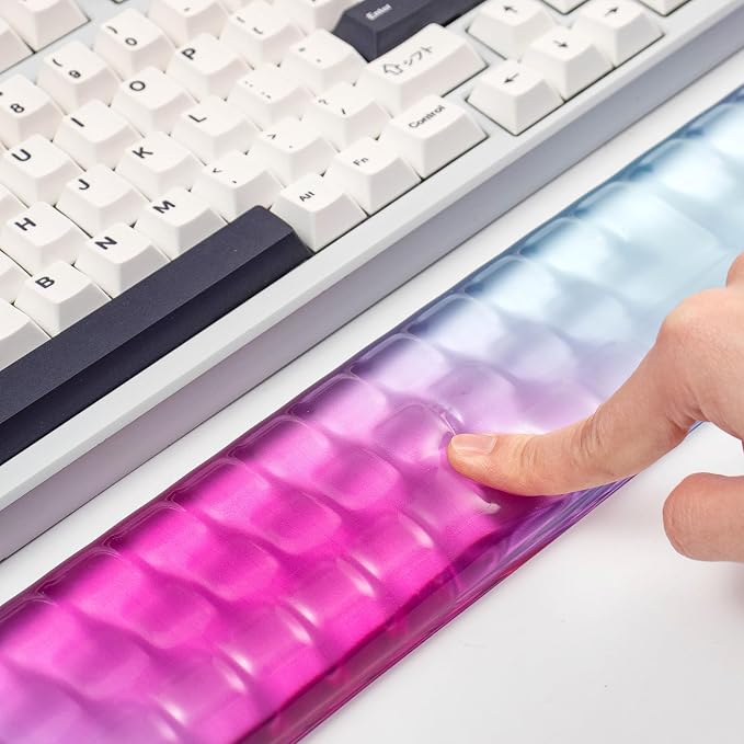 Gel Keyboard and Mouse Wrist Rest Set – Purple Wrist Rest for Computer Keyboard 60%/68%/75%, Comfort & Support for Typing and Gaming