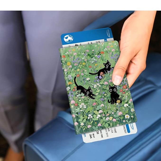 FINTIE Passport Holder, Slim Travel Wallet RFID Blocking Card Case Cover | Passport Cover Protector Essentials with Credit Card Slots, For Women/Men