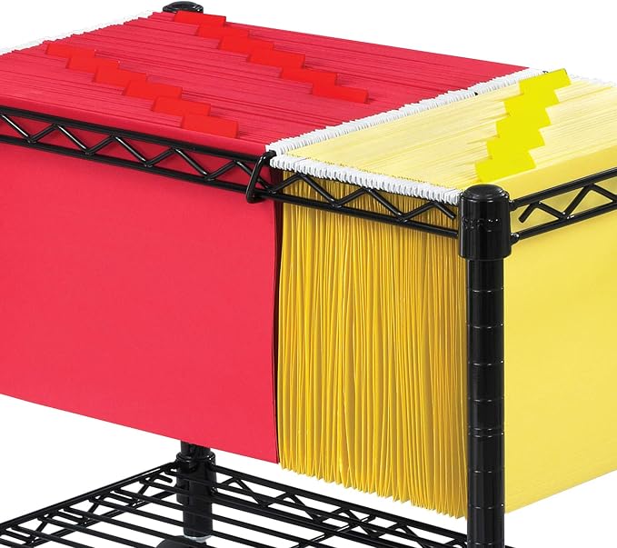 Safco Rolling Cart, Fits Letter and Legal-Size Hanging Folders, Mobile File Storage, Steel, Black