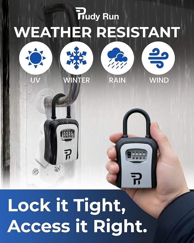 Key Lock Box for Outside – Large Outdoor Lockbox for Keys with Code, 4-Digit Combination Hidden Safe to Hide a Key Outside, Portable Safe Key Storage, 6.7 in, 2 Packs