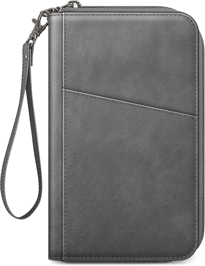 FINTIE Family Passport Holder Wallet Travel Document Organizer Clutch Bag | RFID Blocking Credit Cards Case Cover for Women Men