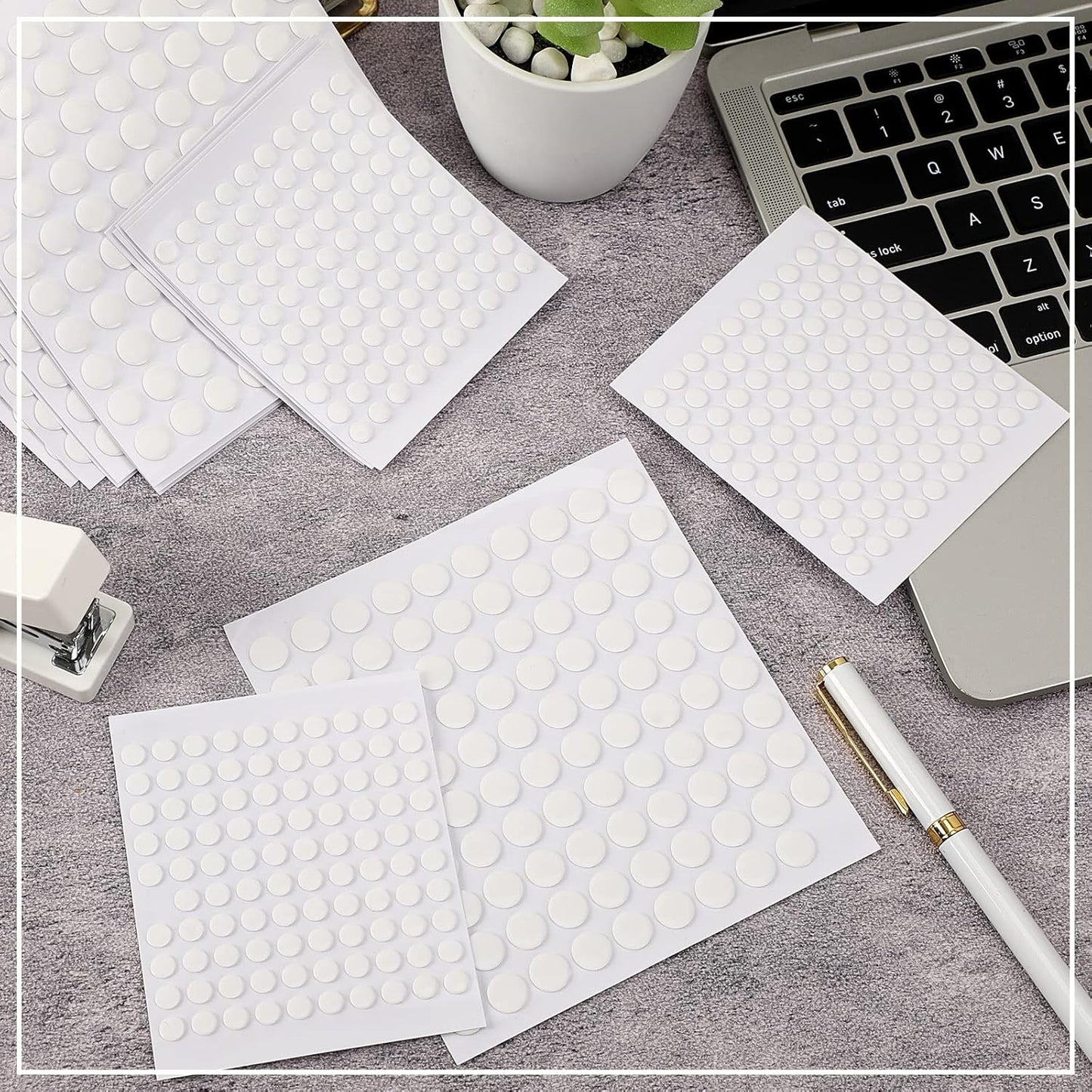 1500 Pieces Double Sided Adhesive Dots Clear Sticky Tack Tape Removable Stickers Acrylic Round Putty Waterproof Sticky Dot for Balloon Craft DIY Art Office Supplies (10mm, 1500)