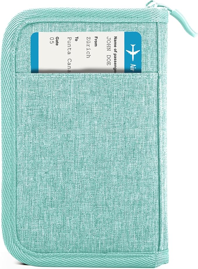 Passport Holder for Travel, Women Rfid Blocking Passport Wallet, Travel Essentials Premium Wallets, Waterproof Passport Holders Bag for Men Traveling, Travel Document Organizer Credit Cards Case