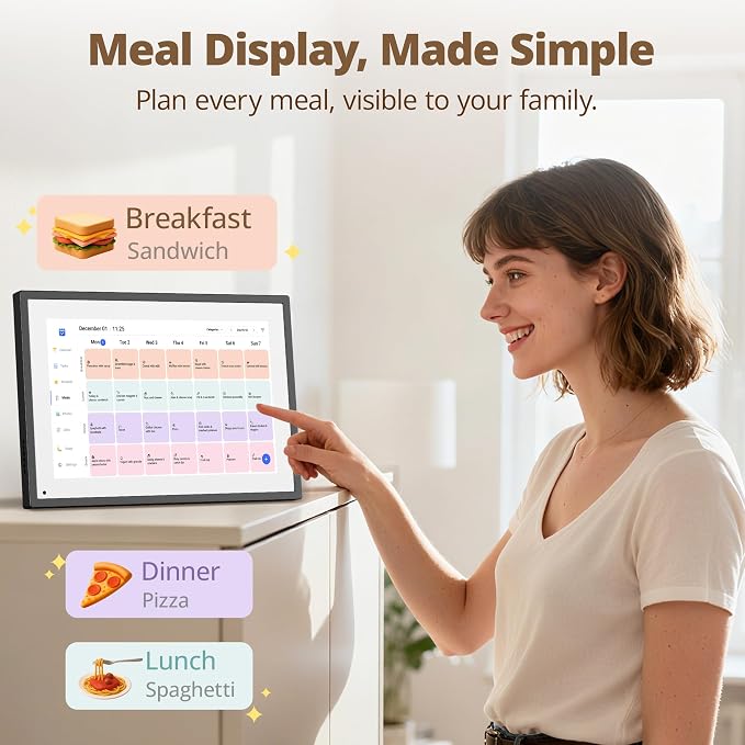 Dragon Touch 10.1 inch Digital Calendar & Chore Chart - Interactive Touchscreen Smart Family Planner,Digital Picture Frame for Mom, Women, Christmas & Weddings
