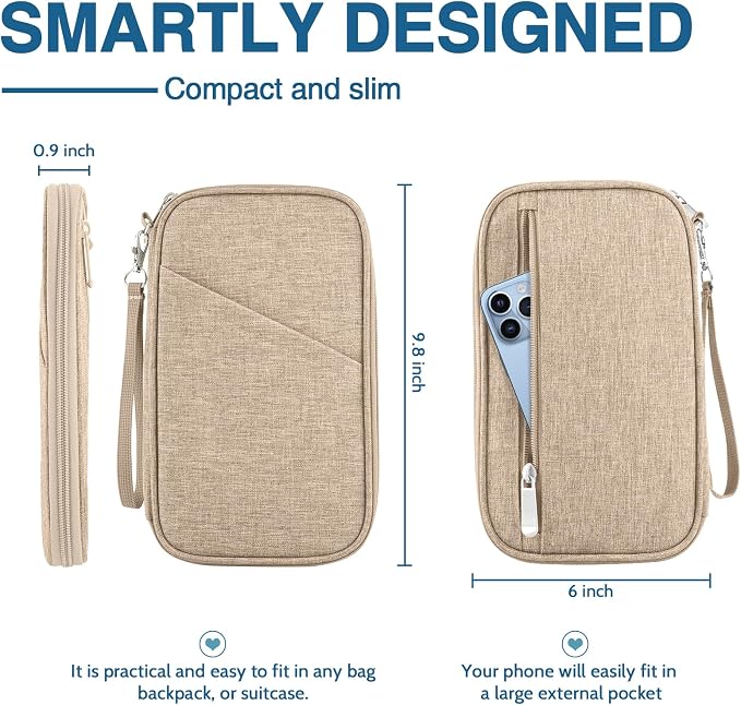 Passport Holder Family, Women Rfid Blocking Passport Wallet, Travel Essentials Premium Wallets, Waterproof Passport Holders Bag for Men Traveling, Travel Document Organizer Credit Cards Case