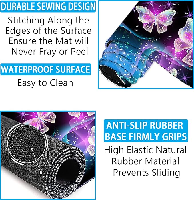 LATEEFAH Desk Mat, Mouse Pad with Wrist Rest, 4-in-1 Large Mouse Pads for Desk, Ergonomic Mouse Pad and Keyboard Wrist Rest Gaming Keyboard Mat for Office, Home