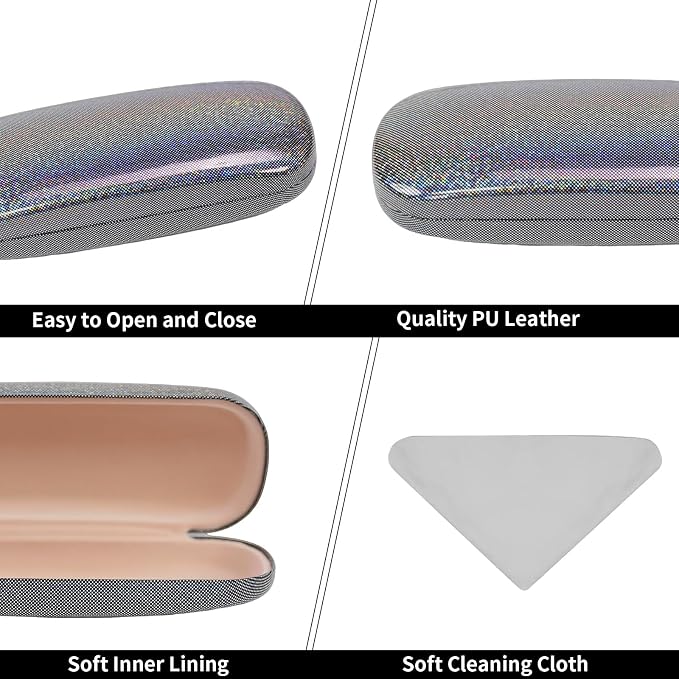 PERFECTSIGHT Hard Shell Eyeglasses Case, Kawaii Protective Glasses Case for Kids, Cute Eyeglass Case for Women Men Girls