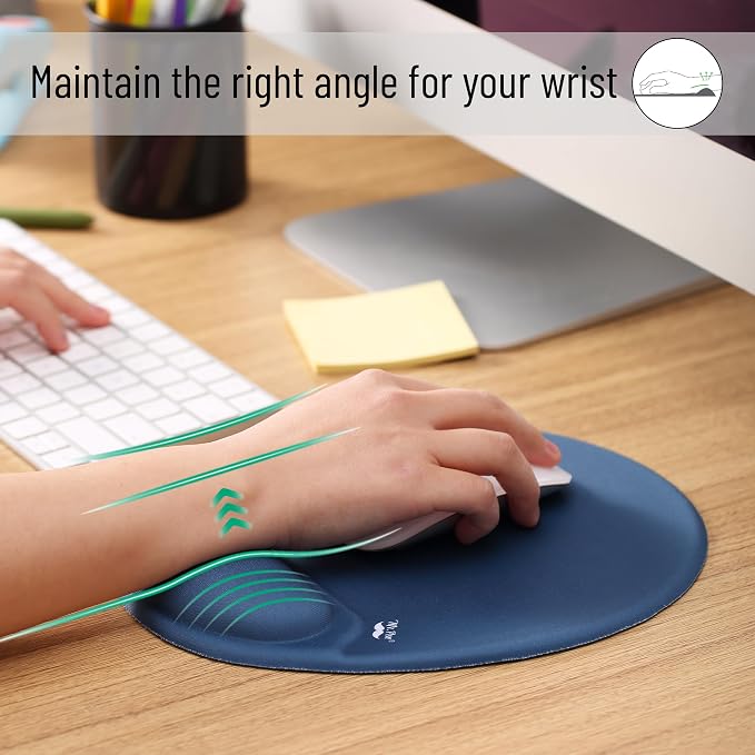 Mr. Pen- Ergonomic Mouse Pad with Wrist Rest | Breathable Fabric with Memory Foam Cushion, Non-Slip Rubber Base, Gel Mouse Pad with Wrist Support
