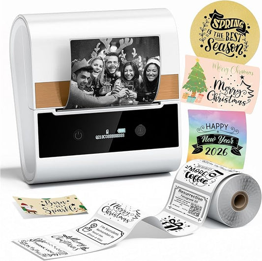 Phomemo Label Printer -M260 Address Label Maker Machine with Tapes,Bluetooth Thermal Label Printer for School Supplies,Name Tag,Barcode,Logo, Easy to Use with Phones& PC,1 1.57"x1.18" Paper