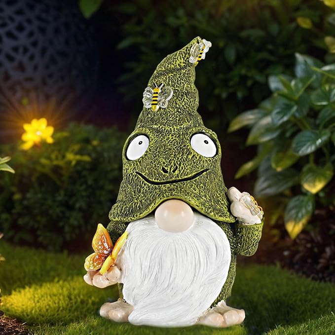 Key Hider Outdoor Garden Gnomes Statue Hide A Key Outside Gnome Figurine Decor for Yard Lawn Hidden Spare Key Holder Lock Box Green