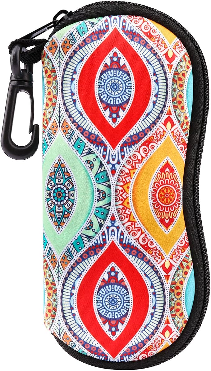 MoKo Sunglasses Soft Case Ultra Light Neoprene Zipper Eyeglass Case for Men Women