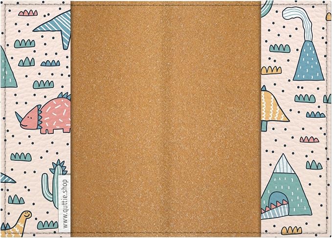 Passport Cover for Kids, Women and Men, Cute Travel Passport Holder (Dinosaurs Volcano Pattern)