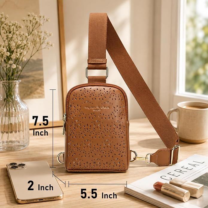 Lightweight Small Crossbody Sling Bag for Women | Mini Travel Purse,Multi-pocket with Card Slots,Durable Vegan Leather,Everyday Carry