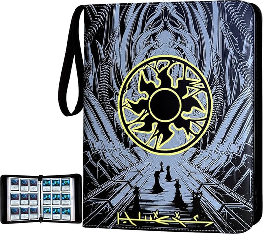 9 Pocket Card Binder, 720 Double Sided Pocket Trading Card Binder, Premium PU Card Collector Album,Card Folder for MTG/YGO/PTCG/Game Cards(Yellow)