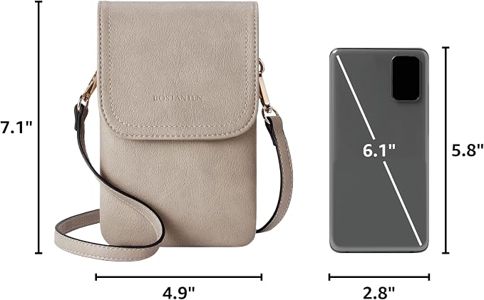 BOSTANTEN Small Crossbody Bag for Women Designer Cell Phone Purse | Vegan Leather, Multiple Pockets, Card Slots, Compact Size for Phone, Cards and Keys, Daily Travel Shopping Use
