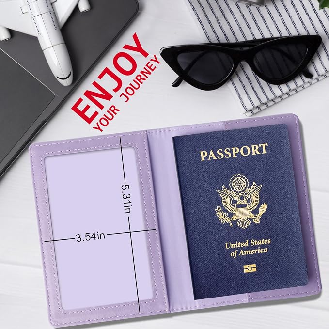 TIGARI Passport Holder for Travel Women Men, Valentines Day Gifts PU Leather Wallet Cover Case Sleeve, Waterproof Protected Document Organizer, Vacation Plane Cruise Travel Essentials