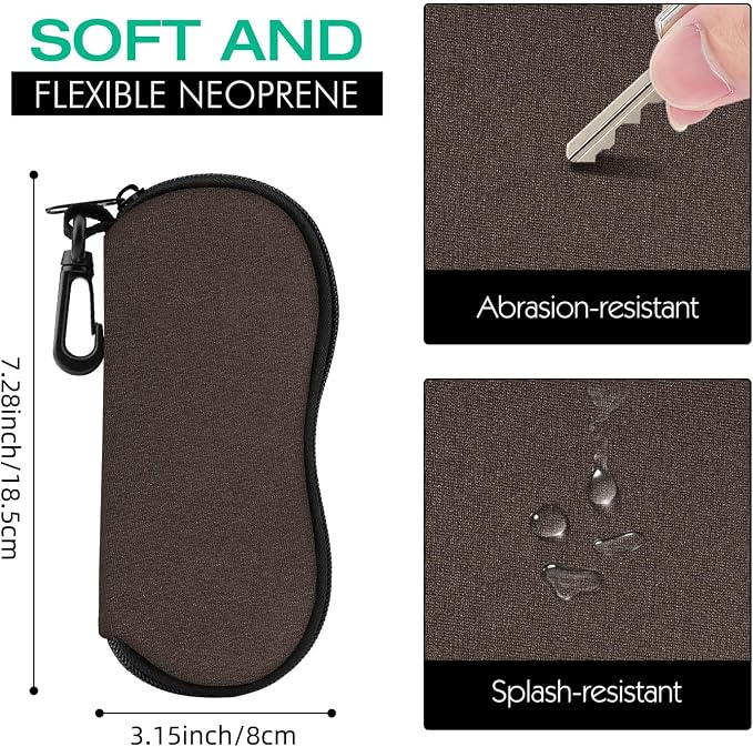 MoKo Sunglasses Soft Case Ultra Light Neoprene Zipper Eyeglass Case for Men Women