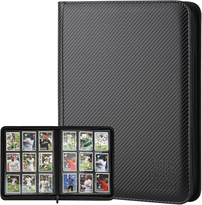 Trading Card Binder, Premium 9 Pocket Double Sided 540 Pocket PU Card Collection Binder, Collectible Trading Card Albums for MTG, TCG, Sport Card, Game Cards (Black 1)