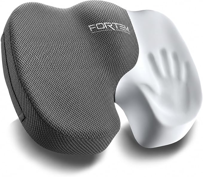 FORTEM Seat Cushion, Office Chair Cushion, Memory Foam Car Seat Cushions, Sciatica Coccyx Tailbone Pain Relief, Chair Cushions for Back Support, Sitting Pad for Gaming, Washable Cover, Non Slip