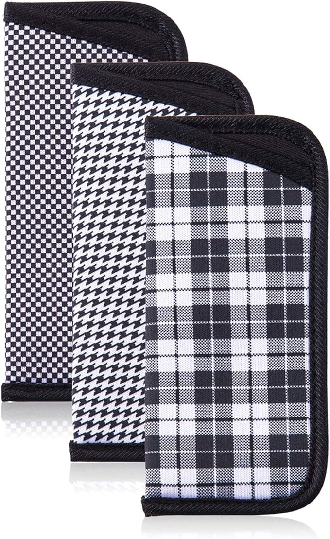 TRIUMPH VISION Reading Glasses Pouch Eyeglass Sleeve Soft Case Slim 3 Pack | Alternative to Bulky Case Lightweight，Neoprene Lined Padded Protect Optical lens Slip in, Cute Pattern Portable for Daily Use
