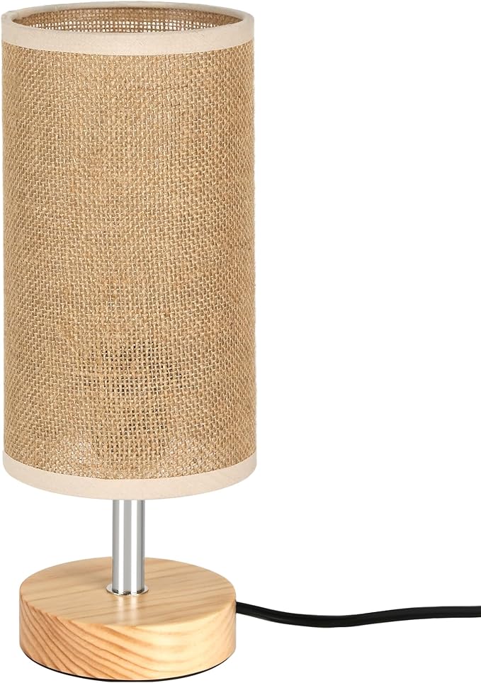 Bedside Table Lamps, Table Lamp for Bedroom, Lamps for Night Stands with Linen Lampshades, Small Table Lamp for Living Room, Office (Bulb Excluded) (Brown)