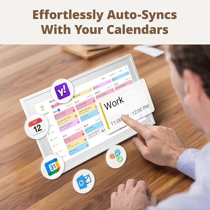 Dragon Touch 14 inch Digital Calendar & Chore Chart - Interactive Touchscreen Smart Family Planner,Digital Picture Frame for Mom, Women, Christmas & Weddings