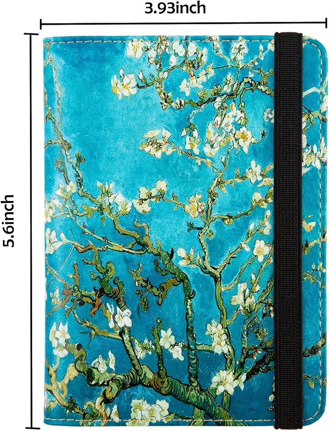 Pink Passport Holder,Cute Passport Cover,Travel Wallet with Credit Card Slots Rfid passport Wallet Waterproof Documents Organizer Women Men (Almond Blossom)