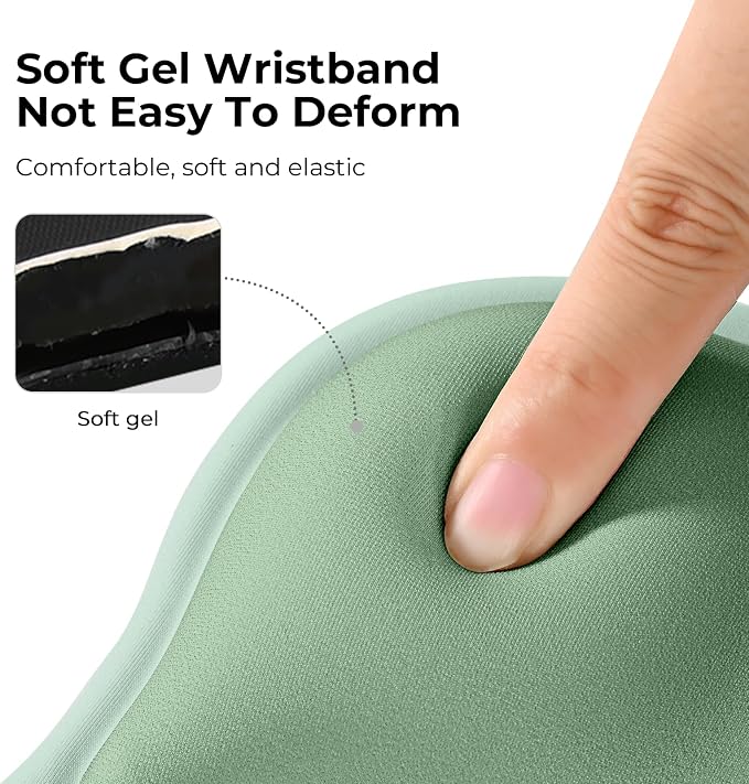 EooCoo Mouse Pad with Gel Wrist Rest, Ergonomic Mousepad Wrist Alignment | Middle Concave Design for Natural Wrist Alignment, Non-Slip Base Mousepad, Carpal Tunnel Relief, Office Desk Accessories