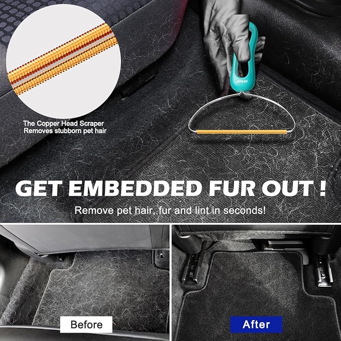 Pet Hair Remover 3-Pack, Reusable Dog & Cat Hair Removal Tools, Lint Shaver | Remove Stubborn Pet Hair, Multi-Fabric Safe, Fur & Lint Cleaner for Couch, Carpets, Cat Trees, Car Mats, Furniture, Pet Bed