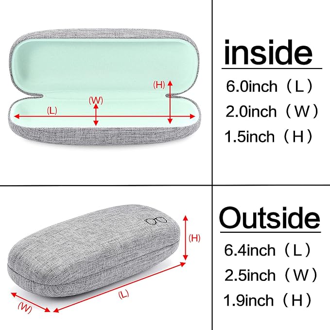 Vemiss Hard Shell Sunglasses Case, Large Linen Fabric Protective Glasses Case for Men Women