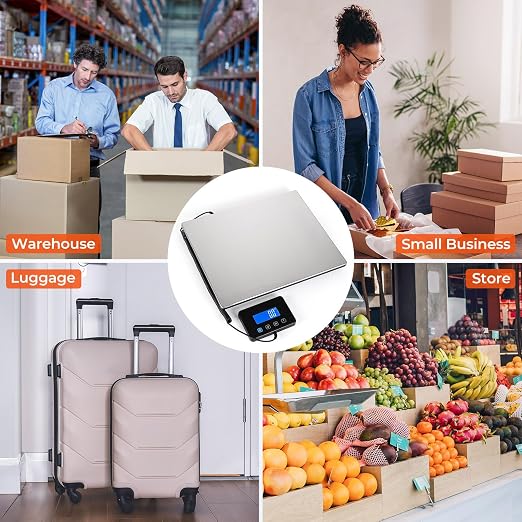 MUNBYN 660lb/1.8oz Shipping Scale, Digital Postal Scale for Packages | Hold & Tare Function, Backlit LCD, Battery & USB Cable Included, For Small Business, Luggage, Home Office