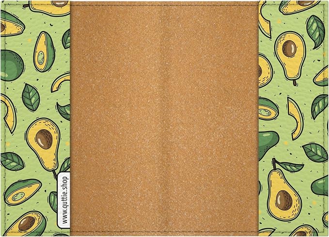 Passport Cover for Kids, Women and Men, Cute Travel Passport Holder (Avocado Pattern)