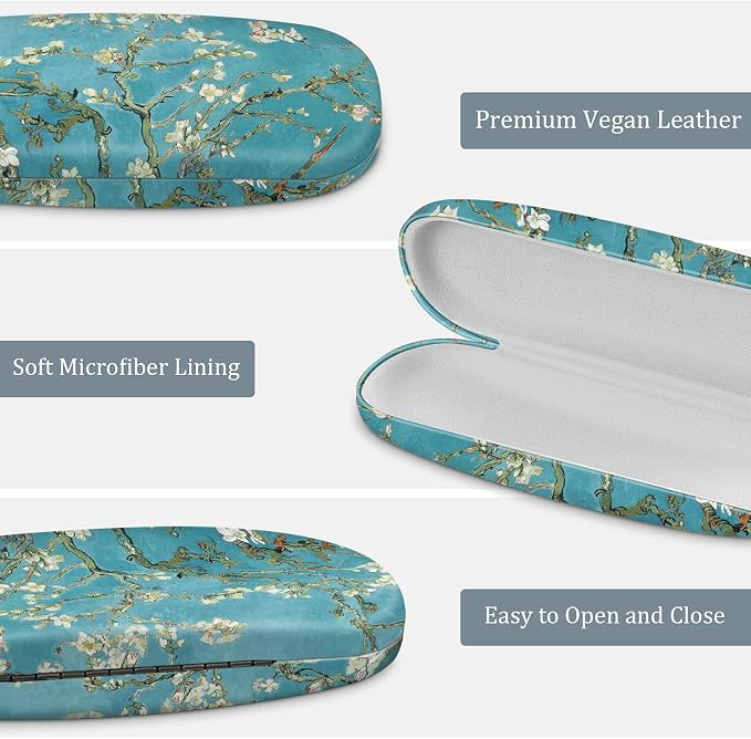 FINTIE Hard Shell Eyeglasses Case, Portable Protective Glasses Cover Eyeglass Holder Box with Cleaning Cloth for Men Women