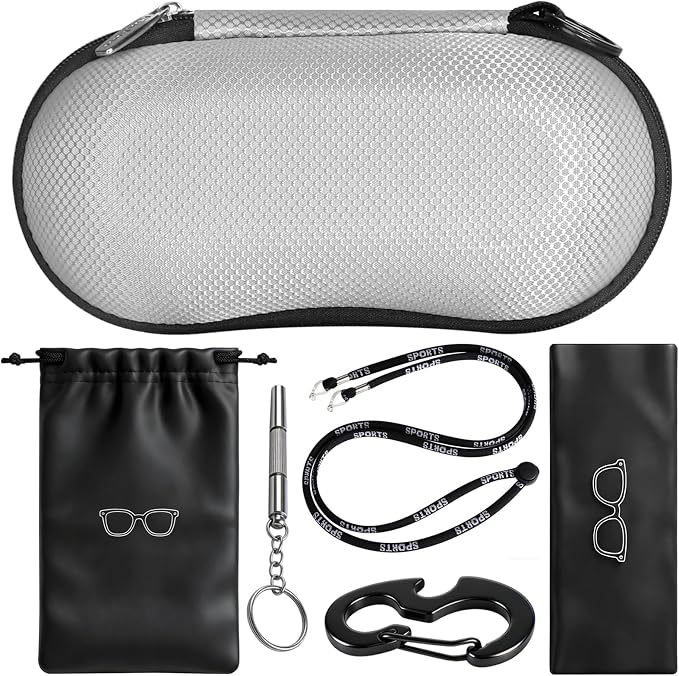 RayLove Sunglasses Case Hard Shell, Crush Resistant Eyeglass Case with Zipper, Lightweight Sunglasses Travel Case
