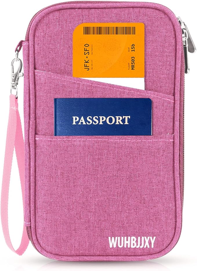 Premium Travel Passport Holder,Family Passport holder Travel Document Organizer,Secure &Stylish Companion For your Family (pink)