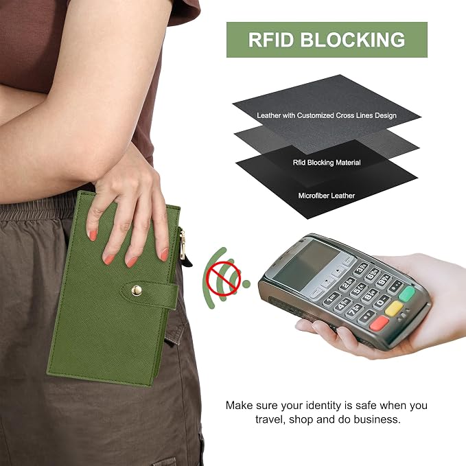 Travelambo RFID Wallet Women Large Size Bifold Multi Card Wallet Case with Zipper Pocke Credit Card Holder for Women