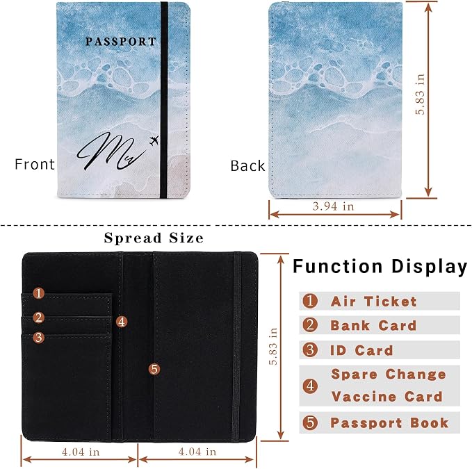 Passport Book Holder,Passport Wallet for Men Mr and Mrs Passport Holder for Women Passport Cover World Map Passport Case for Couples Christmas Traveling Passport Book Protector 2PCS