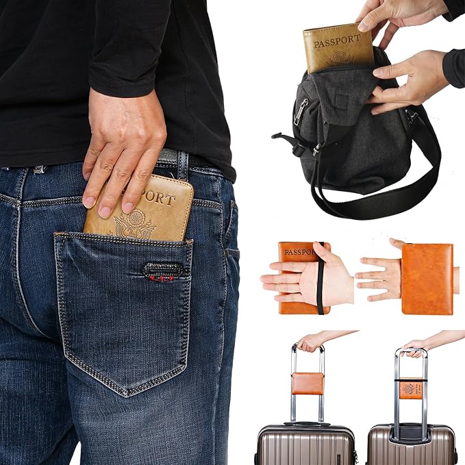 Passport Holder, Travel Essentials, Passport Cover, RFID Travel Wallet | Passport Wallet, Travel Accessories, RFID Blocking, Synthetic Leather Card Case, International Must Haves, For Women Men