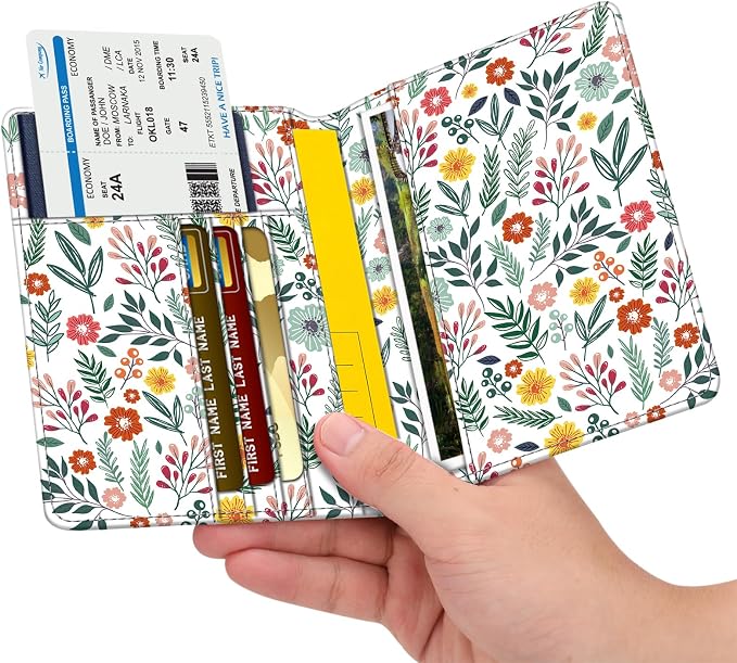 FINTIE Passport Holder, Slim Travel Wallet RFID Blocking Card Case Cover | Passport Cover Protector Essentials with Credit Card Slots, For Women/Men