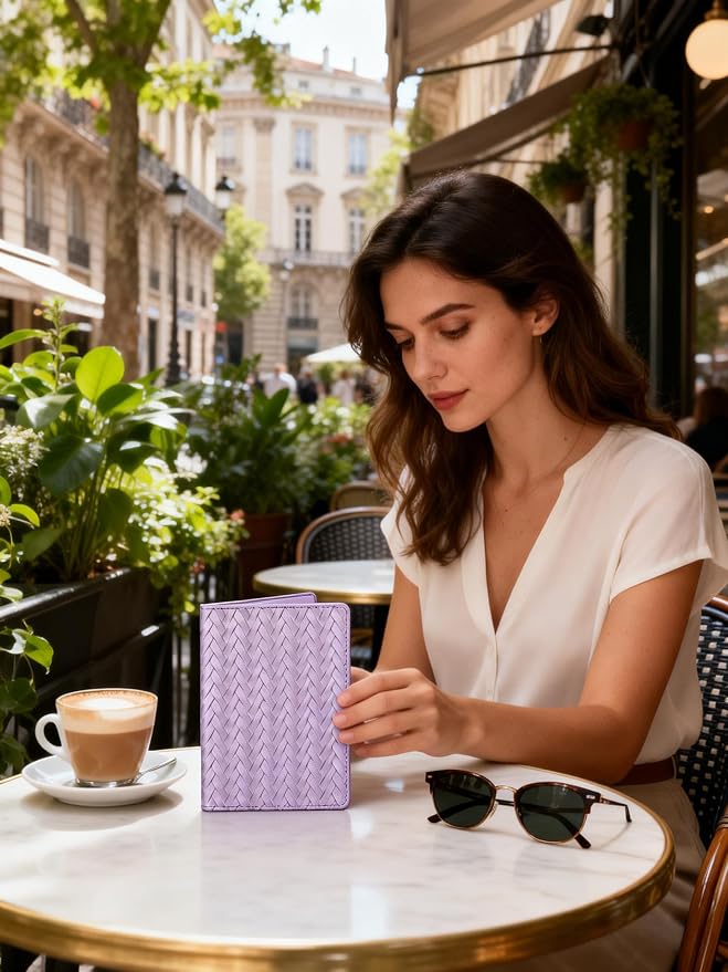 FINTIE Passport Holder, Slim Travel Wallet RFID Blocking Card Case Cover | Passport Cover Protector Essentials with Credit Card Slots, For Women/Men