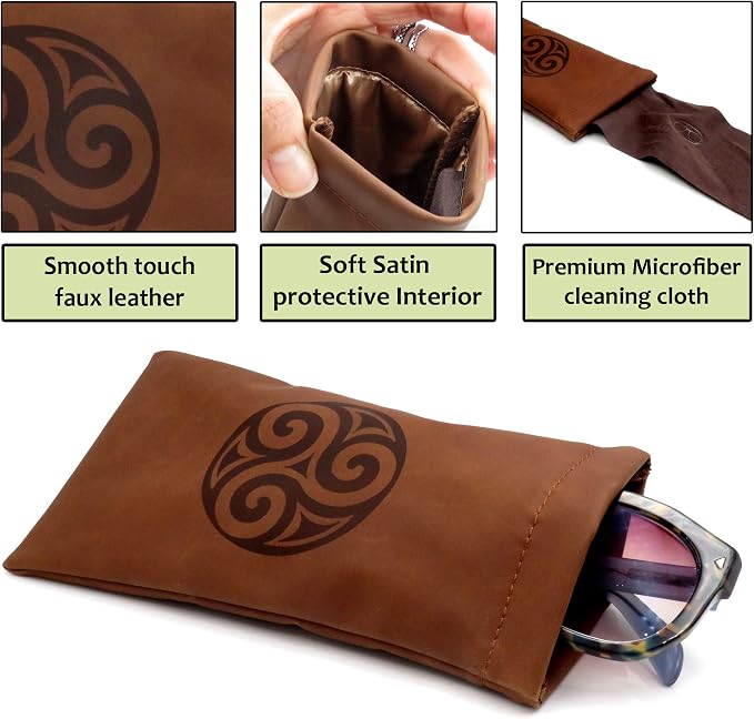 Soft Sunglasses case | Large Glasses Case Holder - Eyeglass Pouch Squeeze Top | Glasses pouch Lightweight Extra Layers