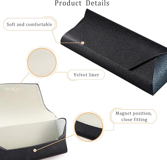 LifeArt Eyeglass Case Hard Shell, Portable Sunglass Case, Fashionable PU Leather Eyeglass Case, Lightweight