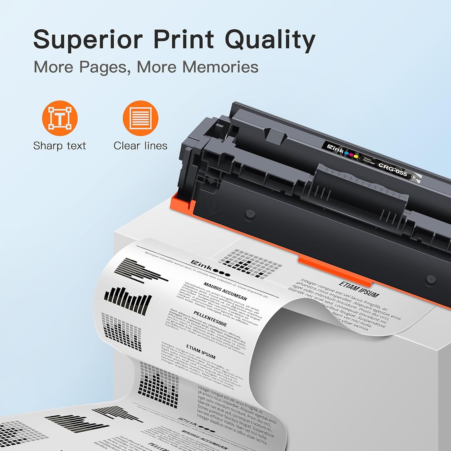E-Z Ink Compatible Toner Cartridge Replacement for Canon 055 055H Replacement for Canon 055 Toner Cartridge Set to Use with Canon Color ImageCLASS MF743Cdw MF741Cdw MF746Cdw MF743 Printer (4 Pack)